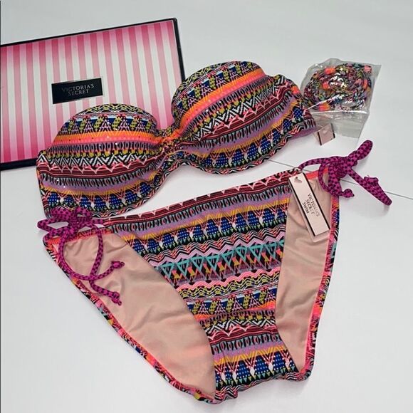 🔥Victoria's Secret Swimsuit 2pc 32B push-up //Small New #8 - Picture 1 of 9